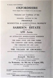 This exhibition celebrated the centenary of the sale of the Sarsden Estate which owned practically the whole of the village of Churchill together with neighbouring land and property. Its sale in 1922 had a profound effect not only on Churchill, but also on nearby Sarsden, Chadlington and Lyneham, so a group of volunteers, led by Linda Devlin, researched the social and economic reasons for this important sale, and its impact on the owners and occupiers of the various properties. Unlike the sad fate of some country estates that were broken up and sold off after WW1, the story of the Sarsden Estate is largely a positive one. The results of this research revealed some lovely stories of the people who owned these properties and formed the basis of our 2023 exhibition, which featured photos, old postcards, deeds, and interviews. These findings are an important contribution to the history of our local area.